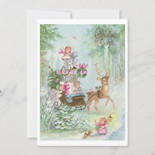 Cartão De Festividades Ângulos De natais vintages Na Altura
