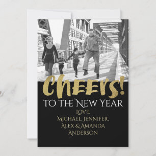 Cartão De Festividades Anima-se com a Dourada e a Foto Negra do Ano Novo