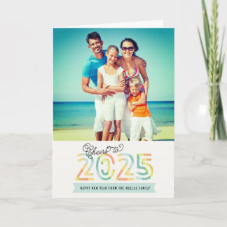 Cartão De Festividades Anima-se com a Foto do Feliz ano novo 2025 Citrus