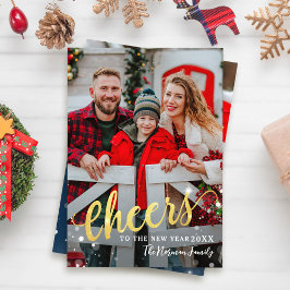 Cartão De Festividades Anima-se com o Ano Novo Luz 2 Foto Azul