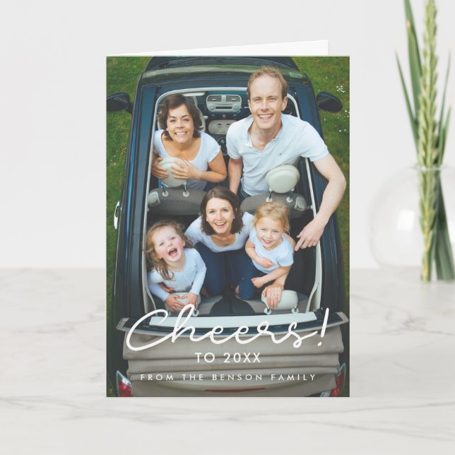 Cartão De Festividades Animações para 2026 Ano Novo Simples (Frente)