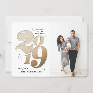 Cartão De Festividades Animações para o ano de 2019, feriado fotográfico