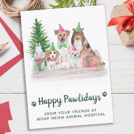 Cartão De Festividades Animais Adoráveis Pet Business Cachorro Natal Ho