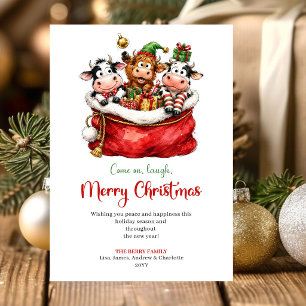 Cartão De Festividades Animais Caprichosos da Moda Cumprimento de Natal D