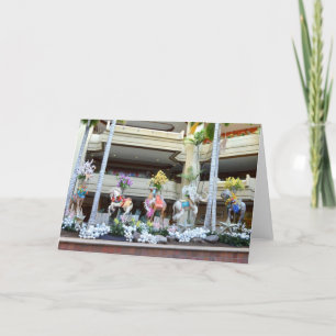 Cartão De Festividades Animais de Carrossel de Natal