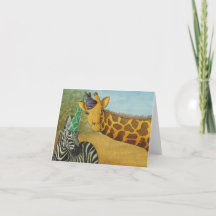 Animais de festa: Girafa/Cartão zebra 4"x5.6"