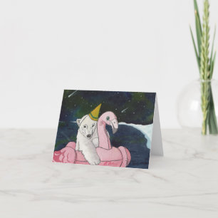 Cartão De Festividades Animais de festa: Urso Polar 4"x5.6"