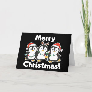 Cartão De Festividades Animais De Natal De Pinguim Pinguins Bonitos Festa
