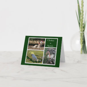 Cartão De Festividades Animais de Natal Estilo Aussie - Personalizável