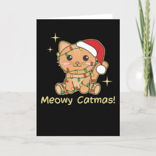Cartão De Festividades Animais de Natal Gatos Fofos Gatos Meowy Catmas