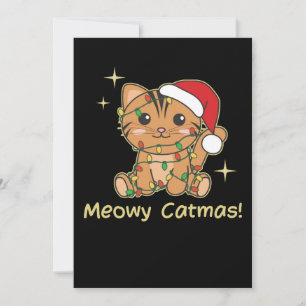 Cartão De Festividades Animais de Natal Gatos Fofos Gatos Meowy Natal de 