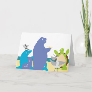 Cartão De Festividades Animais Marinhos