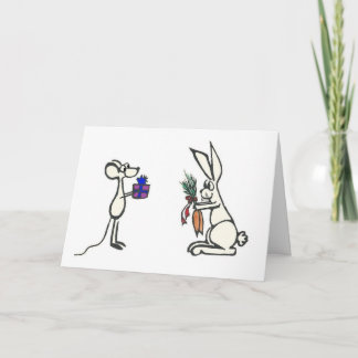 Cartão De Festividades Animal Gift Exchange Custom Message Greeting Card