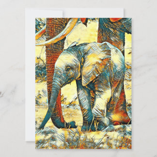 Cartão De Festividades AnimalArt_Elephant_010