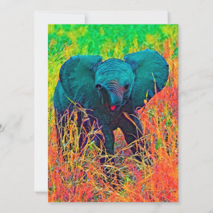 Cartão De Festividades AnimalColor_Elephant_002