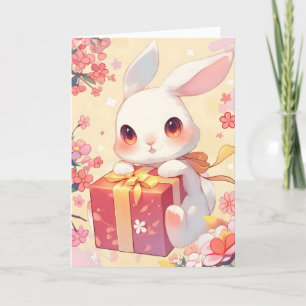 Cartão De Festividades Anime Bunny Cute Presente