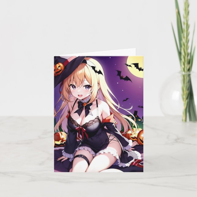 Cartão De Festividades Anime de Halloween AA (Frente)
