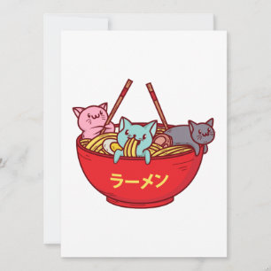 Cartão De Festividades Anime de Kawaii Gato Engraçado Adorável Marinhei