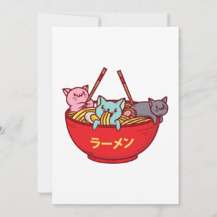 Cartão De Festividades Anime de Kawaii Gato Engraçado Adorável Marinhei