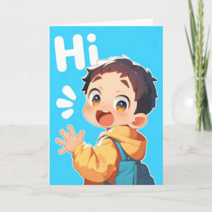 Cartão De Festividades Anime de Rapaz Bonito