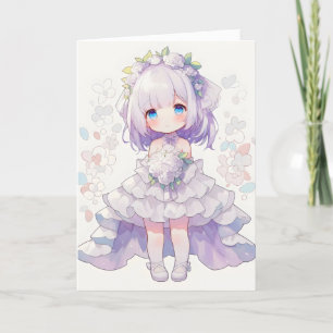 Cartão De Festividades Anime Girl Chibi Bride