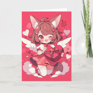 Cartão De Festividades Anime Girl Funny Kawaii Love