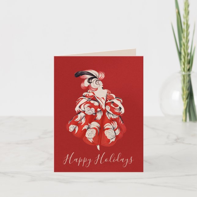 Cartão De Festividades Anisette Red Holiday Folded Card (Frente)