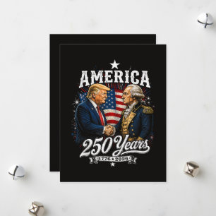 Cartão De Festividades Aniversário da América 250º Trump Washington