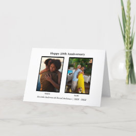 Cartão De Festividades Aniversário da Colagem de Fotos em Preto e Branco