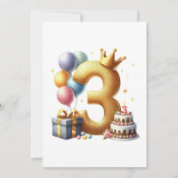 Aniversário de 3 anos dourado