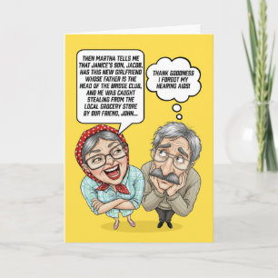 Cartão De Festividades Aniversário de Casamento para Casal Mais Velho Hum