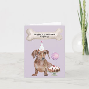 Cartão De Festividades Aniversário de Dachshund