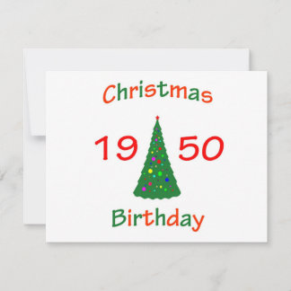 Cartão De Festividades Aniversário de Natal de 1950