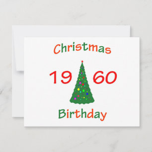 Cartão De Festividades Aniversário de Natal de 1960