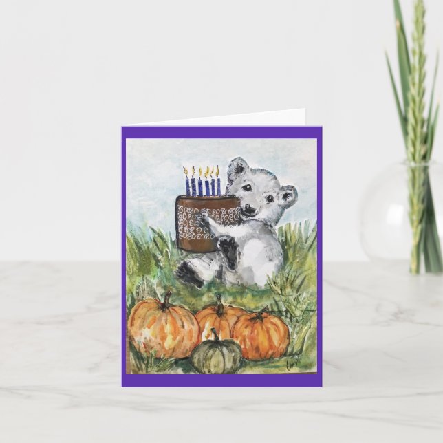 Cartão De Festividades Aniversário de outubro (Frente)