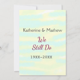 Cartão De Festividades Aniversário de renovação de Vow do greenpastel ama