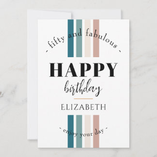Cartão De Festividades Aniversário design minimalista em cores pastosas