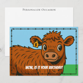 Cartão De Festividades Aniversário Divertido Cartoon Fazenda Country