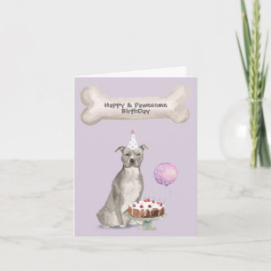 Cartão De Festividades Aniversário do American Staffordshire Terrier Pitb