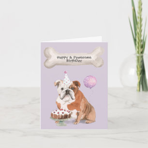 Cartão De Festividades Aniversário do Bulldog