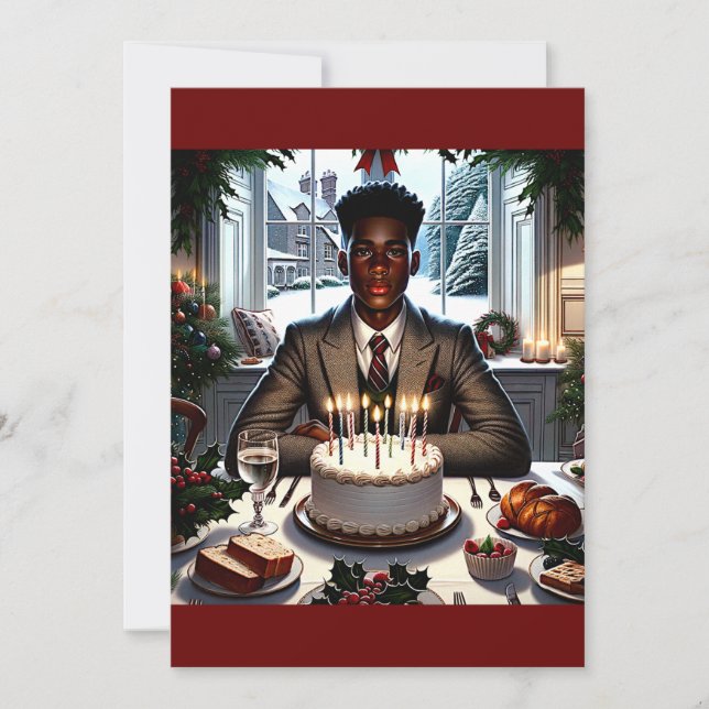 Cartão De Festividades Aniversário e desejos de Natal (Frente)