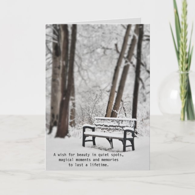 Cartão De Festividades Aniversário no inverno (Frente)