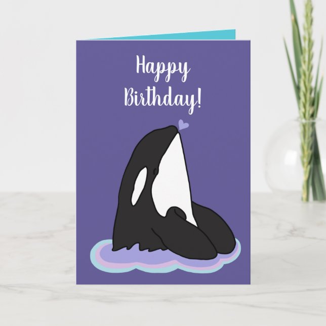 Cartão De Festividades Aniversário Personável da Baleia Assassina Orca (Frente)