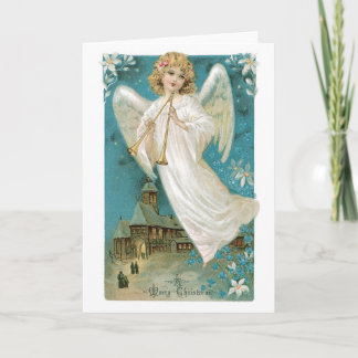 Cartão De Festividades Anjo antiquado do Natal