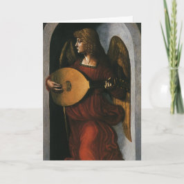 Cartão De Festividades Anjo com Lute pelo Natal de Leonardo da Vinci