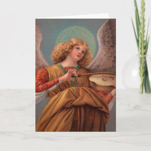 Cartão De Festividades Anjo com uma placa de nota violenta