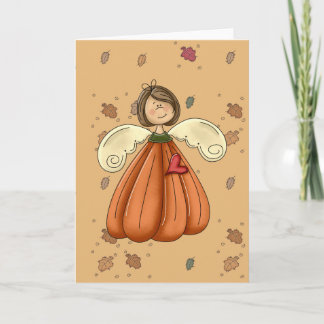 Cartão De Festividades anjo de abóbora