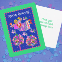 Cartão De Festividades Anjo de Entrega Especial Valentine Personalizado