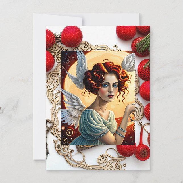 Cartão De Festividades Anjo de Férias Felizes (Frente)