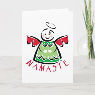 Cartão De Festividades Anjo de Namaste de Feriado
